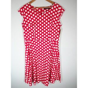 Dress Tells Polka Dot Dress 2XL Red A-Line Retro Rockabilly Pinup Swing Minnie